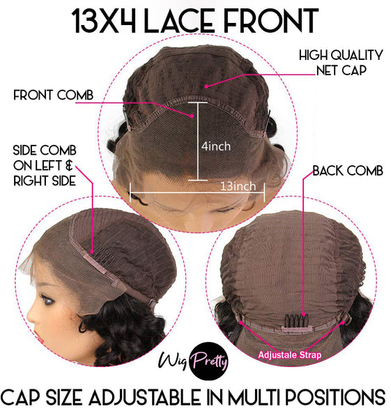 Cayenne Wig - 13x4 Lace Frontal Transparent Lace Water Wave- High Quality Transparent Lace - Lightly Pre-plucked- 180% Density - 100% Human Hair