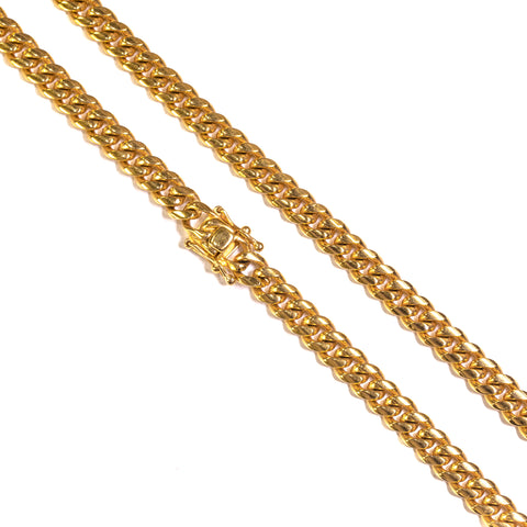 8mm Miami Cuban Link Necklace - ACCESSORIES, Golden Gilt, SNEAKER STUDIO, GOLDEN GILT, DESIGN BY TSS