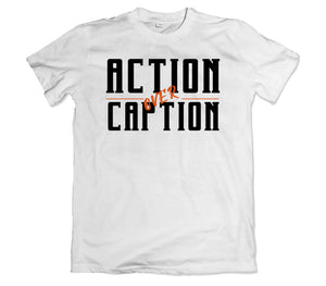 Action over Caption T-Shirt - TOPS, TSS CUSTOM GRPHX, SNEAKER STUDIO, GOLDEN GILT, DESIGN BY TSS