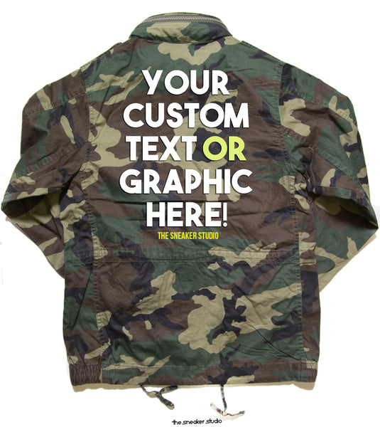 Custom Camo Jacket Request - TOPS, TSS CUSTOM GRPHX, SNEAKER STUDIO, GOLDEN GILT, DESIGN BY TSS