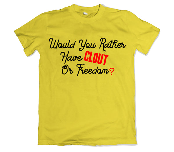 Clout or Freedom Tee Shirt - TOPS, TSS CUSTOM GRPHX, SNEAKER STUDIO, GOLDEN GILT, DESIGN BY TSS