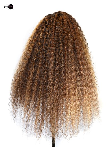 Water Wave Honey Wig - 13x4 Lace Frontal - Water Wave - High Quality Transparent Lace - Lightly Pre-plucked- 180% Density - 100% Human Hair- Undetectable Lace