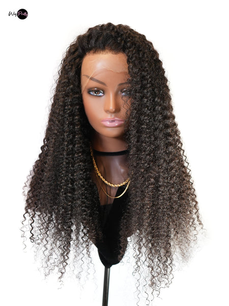 Friday Night Curly Wig - 13x4 HD Lace Frontal - Deep Curly - Lightly Pre-plucked- 180% Density - 100% Human Hair - Invisible HD Lace