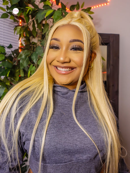 Icy Queen - 13x4 HD Lace Frontal - Straight Blonde Wig #613 - Lightly Pre-plucked- 180% Density - 100% Human Hair - Invisible HD Lace