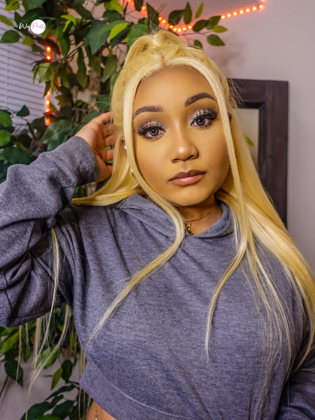 Icy Queen - 13x4 HD Lace Frontal - Straight Blonde Wig #613 - Lightly Pre-plucked- 180% Density - 100% Human Hair - Invisible HD Lace