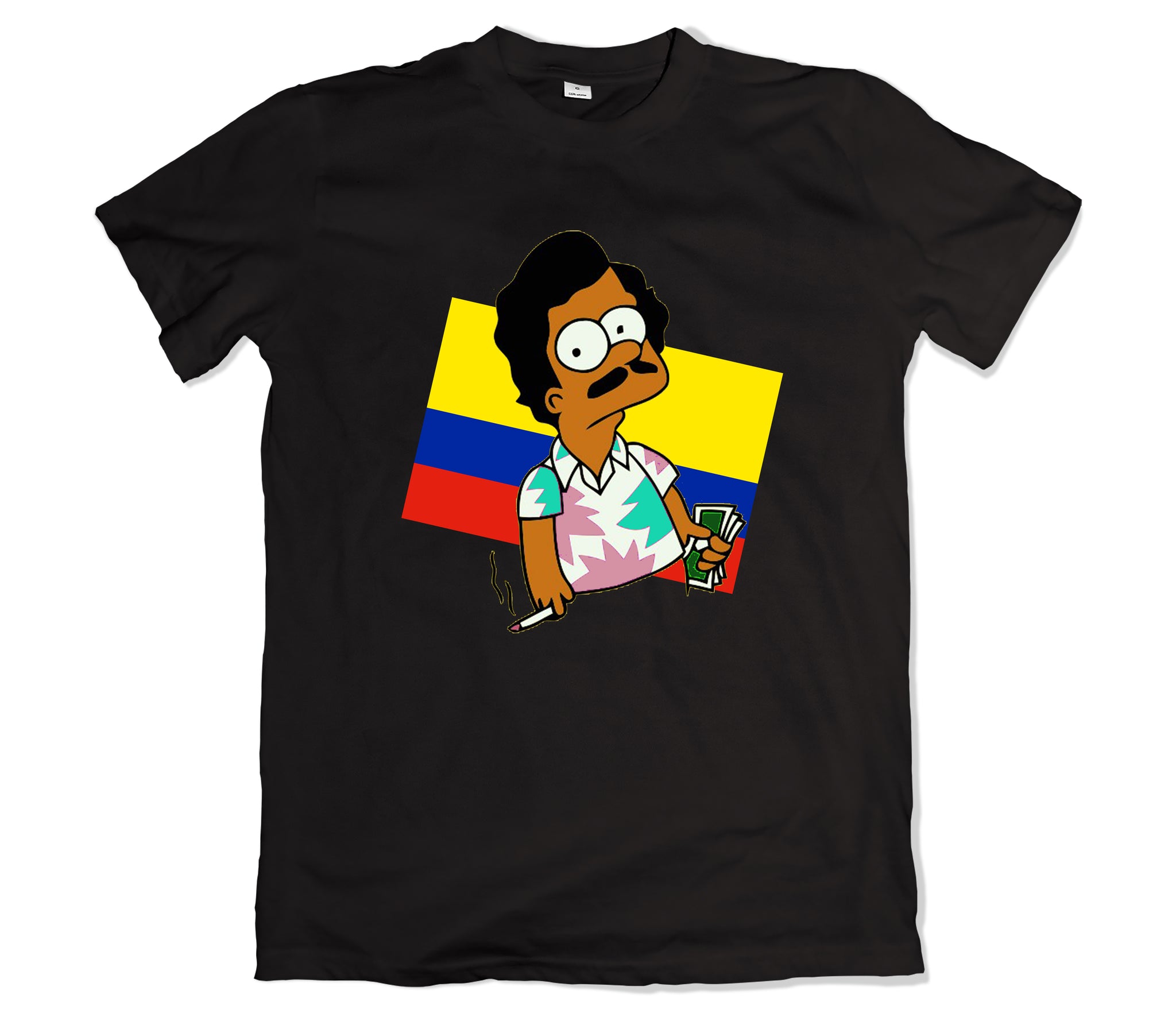 Pablo Escobar Colombian Flag T-Shirt - TOPS, TSS CUSTOM GRPHX, SNEAKER STUDIO, GOLDEN GILT, DESIGN BY TSS