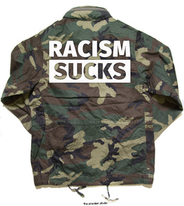 Racism Sucks Lightweight Field Jacket - JACKET, TSS CUSTOM GRPHX, SNEAKER STUDIO, GOLDEN GILT, DESIGN BY TSS