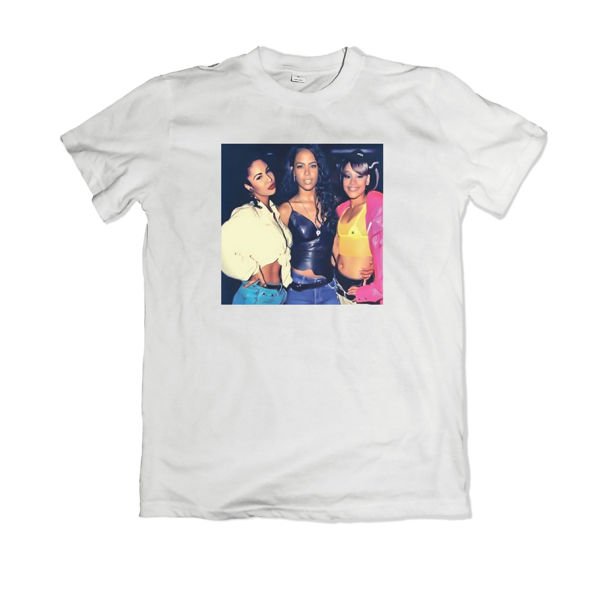 Aaliyah Selena Left Eye Custom T-Shirt - TOPS, TSS CUSTOM GRPHX, SNEAKER STUDIO, GOLDEN GILT, DESIGN BY TSS